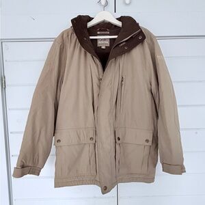 Men’s Vintage Pacific Trail Fleece Lined Hooded Parka - Beige, Medium, Like New